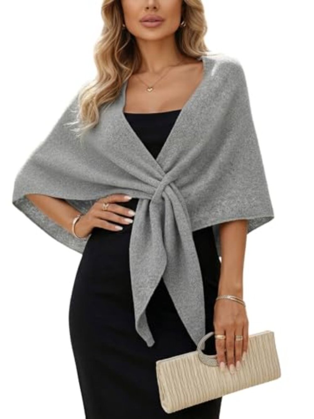 Knit Triangle Shawl Wrap Pashmina Poncho Cardigan Cape Scarf for Women